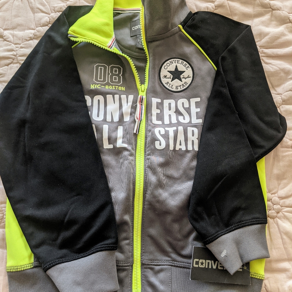 Nwt Converse Boys Size 6 Lghtweight Track Jacket